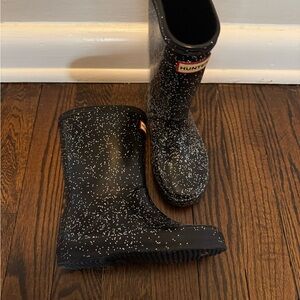 Hunter Black Boots with Glitter Speckles